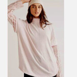 Free People On Your Sleeve Top Pink Size Small NEW